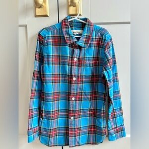 Mini Boden Brushed Flannel Shirt Blue/Red Check 8-9